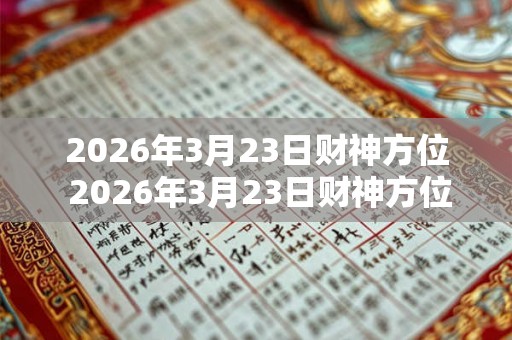 2026年3月23日财神方位 2026年3月23日财神方位在哪里 2026年3月23日财神方位 2026年3月23日财神方位在哪里