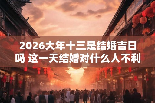 2026大年十三是结婚吉日吗 这一天结婚对什么人不利