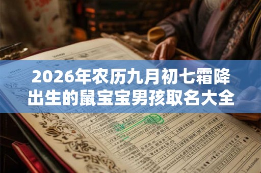 2026年农历九月初七霜降出生的鼠宝宝男孩取名大全