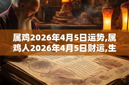 属鸡2026年4月5日运势,属鸡人2026年4月5日财运,生肖鸡2026年4月5日运势