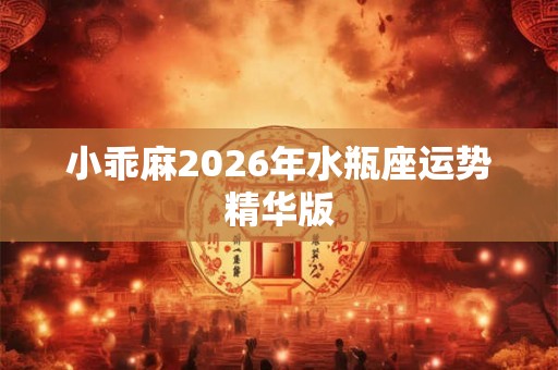 小乖麻2026年水瓶座运势精华版
