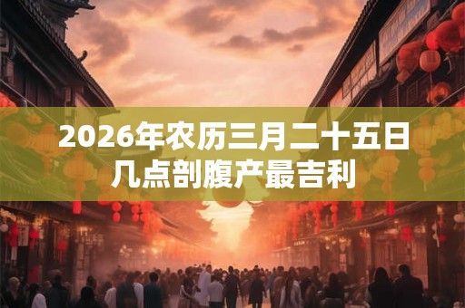 2026年农历三月二十五日几点剖腹产最吉利