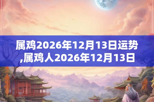 属鸡2026年12月13日运势,属鸡人2026年12月13日财运,生肖鸡2026年12月13日运势 属鸡2026年12月13日运势,属鸡人2026年12月13日财运,生肖鸡2026年12月13日运势