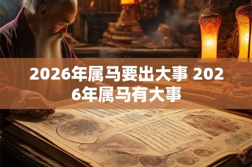 2026年属马要出大事 2026年属马有大事 2026年属马要出大事 2026年属马有大事