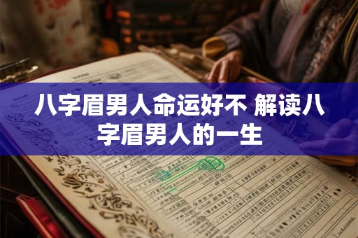 八字眉男人命运好不 解读八字眉男人的一生