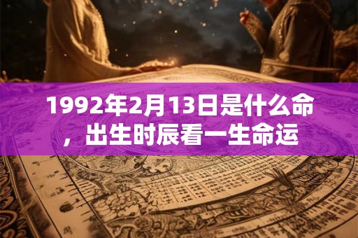 1992年2月13日是什么命，出生时辰看一生命运