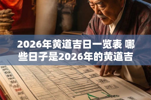 2026年黄道吉日一览表 哪些日子是2026年的黄道吉日