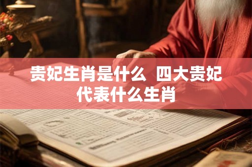 贵妃生肖是什么  四大贵妃代表什么生肖