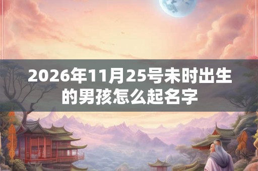 2026年11月25号未时出生的男孩怎么起名字 2026年11月25号未时出生的男孩怎么起名字