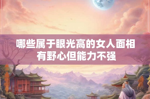 哪些属于眼光高的女人面相 有野心但能力不强