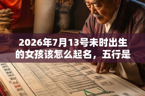 2026年7月13号未时出生的女孩该怎么起名，五行是什么？