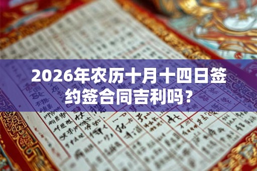 2026年农历十月十四日签约签合同吉利吗？