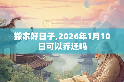 搬家好日子,2026年1月10日可以乔迁吗