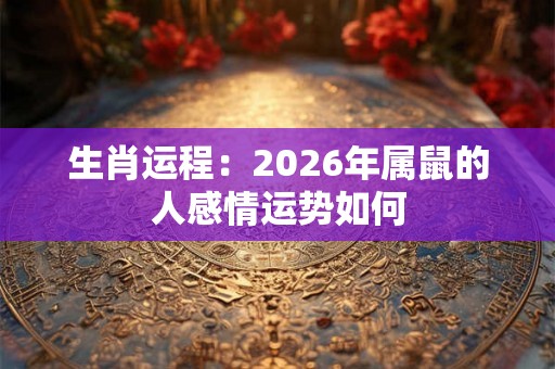 生肖运程：2026年属鼠的人感情运势如何
