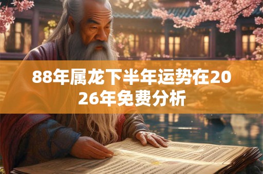 88年属龙下半年运势在2026年免费分析 88年属龙下半年运势在2026年免费分析