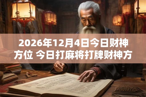 2026年12月4日今日财神方位 今日打麻将打牌财神方位