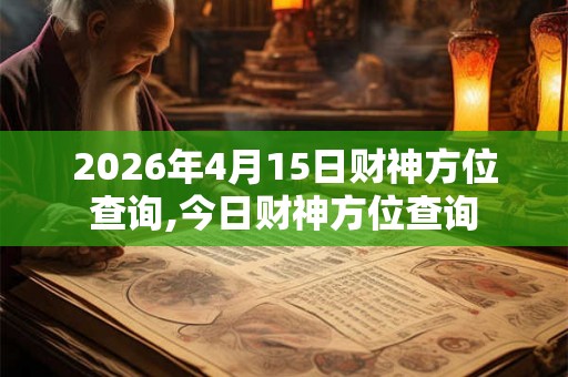 2026年4月15日财神方位查询,今日财神方位查询