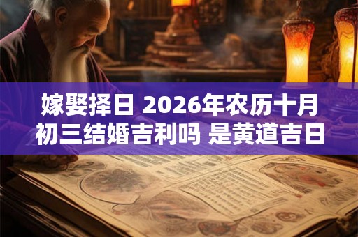 嫁娶择日 2026年农历十月初三结婚吉利吗 是黄道吉日吗 嫁娶择日 2026年农历十月初三结婚吉利吗 是黄道吉日吗