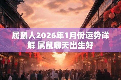 属鼠人2026年1月份运势详解 属鼠哪天出生好