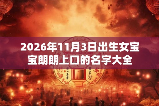 2026年11月3日出生女宝宝朗朗上口的名字大全