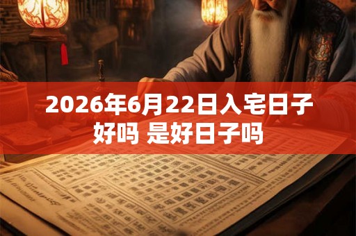 2026年6月22日入宅日子好吗 是好日子吗