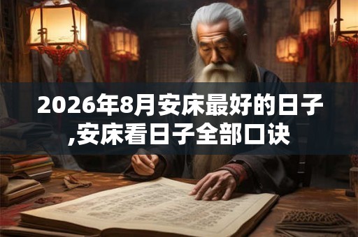 2026年8月安床最好的日子,安床看日子全部口诀