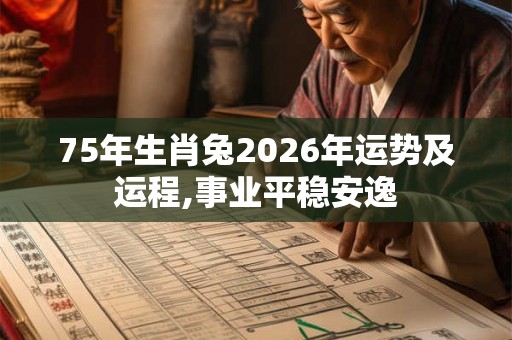 75年生肖兔2026年运势及运程,事业平稳安逸