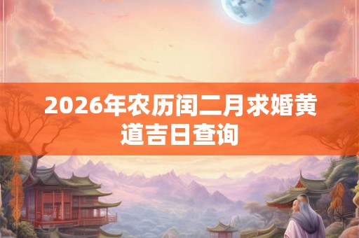 2026年农历闰二月求婚黄道吉日查询 2026年农历闰二月求婚黄道吉日查询