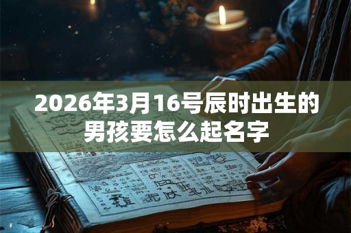2026年3月16号辰时出生的男孩要怎么起名字