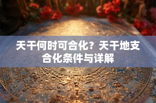 天干何时可合化？天干地支合化条件与详解