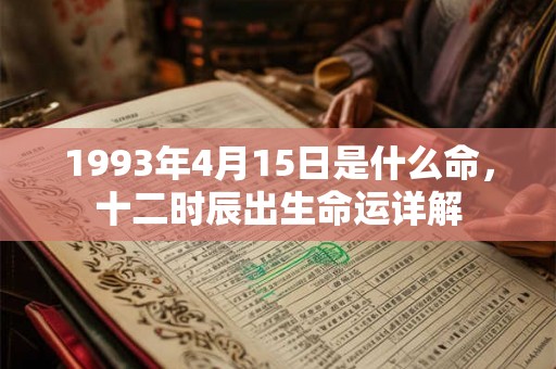 1993年4月15日是什么命，十二时辰出生命运详解