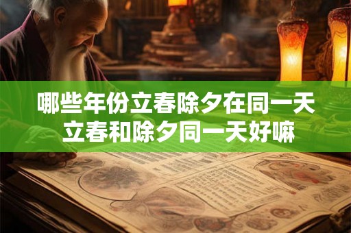 哪些年份立春除夕在同一天 立春和除夕同一天好嘛