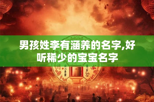 男孩姓李有涵养的名字,好听稀少的宝宝名字
