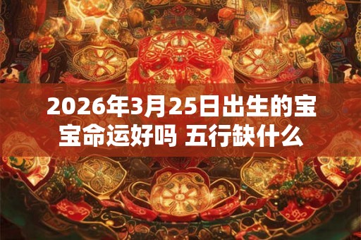 2026年3月25日出生的宝宝命运好吗 五行缺什么 2026年3月25日出生的宝宝命运好吗 五行缺什么