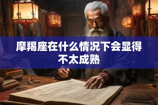 摩羯座在什么情况下会显得不太成熟