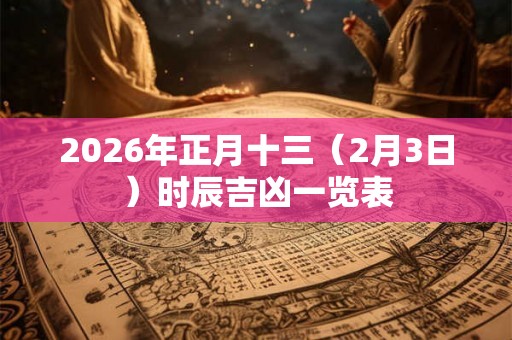 2026年正月十三（2月3日）时辰吉凶一览表
