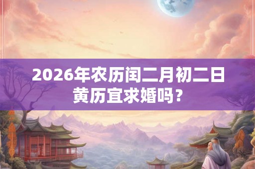 2026年农历闰二月初二日黄历宜求婚吗？