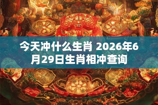 今天冲什么生肖 2026年6月29日生肖相冲查询