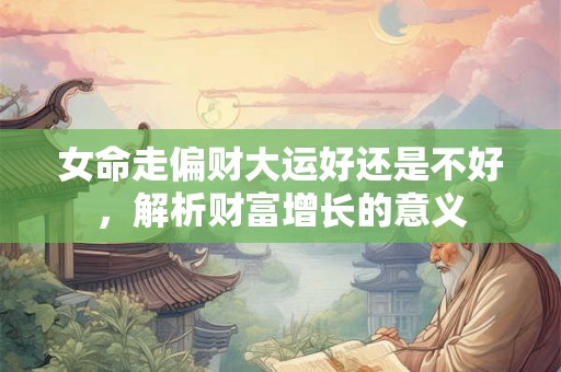 女命走偏财大运好还是不好，解析财富增长的意义