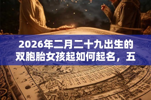 2026年二月二十九出生的双胞胎女孩起如何起名，五行属什么