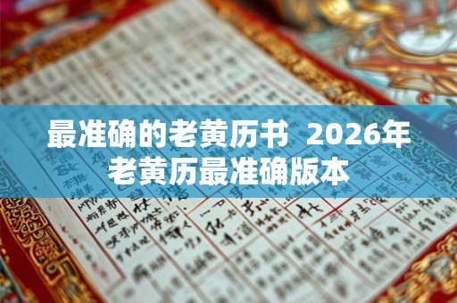 最准确的老黄历书  2026年老黄历最准确版本