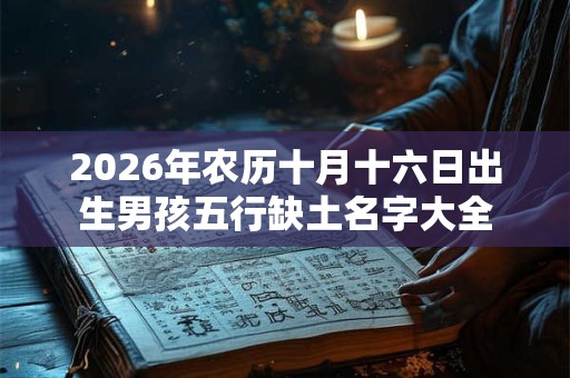 2026年农历十月十六日出生男孩五行缺土名字大全