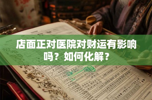 店面正对医院对财运有影响吗？如何化解？