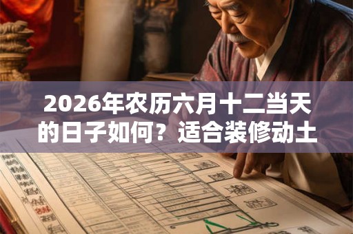 2026年农历六月十二当天的日子如何？适合装修动土吗？