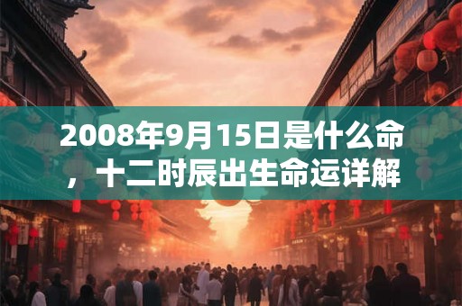 2008年9月15日是什么命，十二时辰出生命运详解
