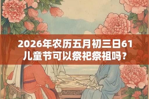 2026年农历五月初三日61儿童节可以祭祀祭祖吗？