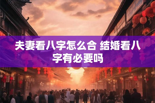 夫妻看八字怎么合 结婚看八字有必要吗