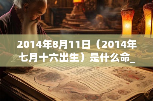 2014年8月11日（2014年七月十六出生）是什么命_命运如何