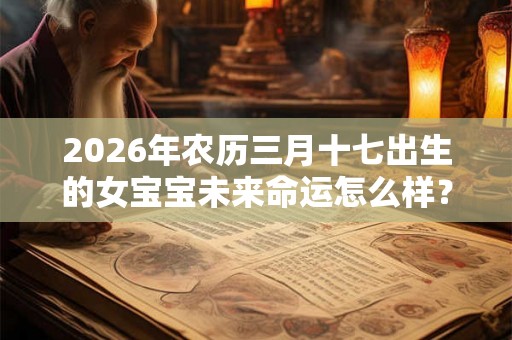 2026年农历三月十七出生的女宝宝未来命运怎么样？