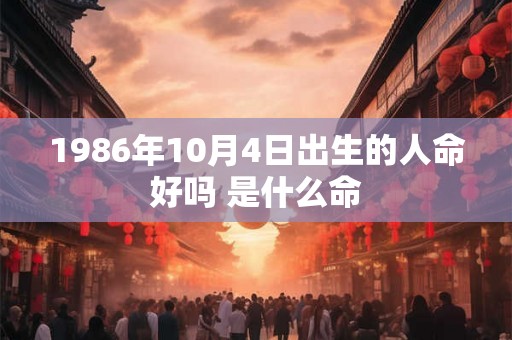 1986年10月4日出生的人命好吗 是什么命